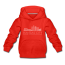 Kansas City, Missouri Youth Hoodie - Skyline Youth Kansas City Hooded Sweatshirt - red