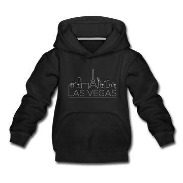 Las Vegas, Nevada Youth Hoodie - Skyline Youth Las Vegas Hooded Sweatshirt - black