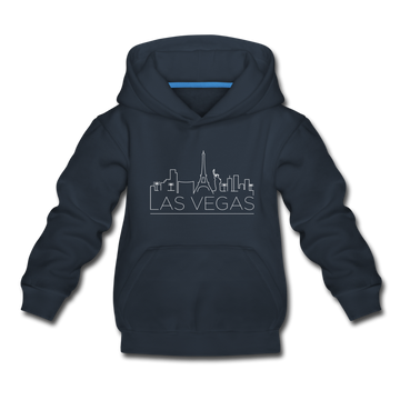 Las Vegas, Nevada Youth Hoodie - Skyline Youth Las Vegas Hooded Sweatshirt - navy