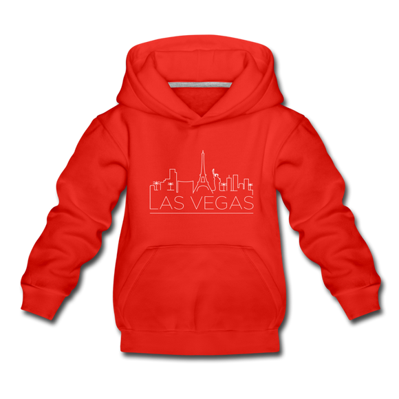 Las Vegas, Nevada Youth Hoodie - Skyline Youth Las Vegas Hooded Sweatshirt - red