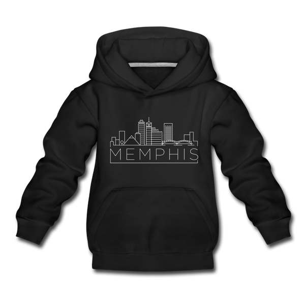 Memphis, Tennessee Youth Hoodie - Skyline Youth Memphis Hooded Sweatshirt - black