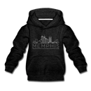 Memphis, Tennessee Youth Hoodie - Skyline Youth Memphis Hooded Sweatshirt - charcoal gray