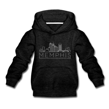 Memphis, Tennessee Youth Hoodie - Skyline Youth Memphis Hooded Sweatshirt - charcoal gray