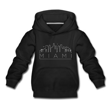 Miami, Florida Youth Hoodie - Skyline Youth Miami Hooded Sweatshirt - black