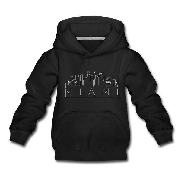 Miami, Florida Youth Hoodie - Skyline Youth Miami Hooded Sweatshirt - black