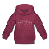 Miami, Florida Youth Hoodie - Skyline Youth Miami Hooded Sweatshirt - burgundy