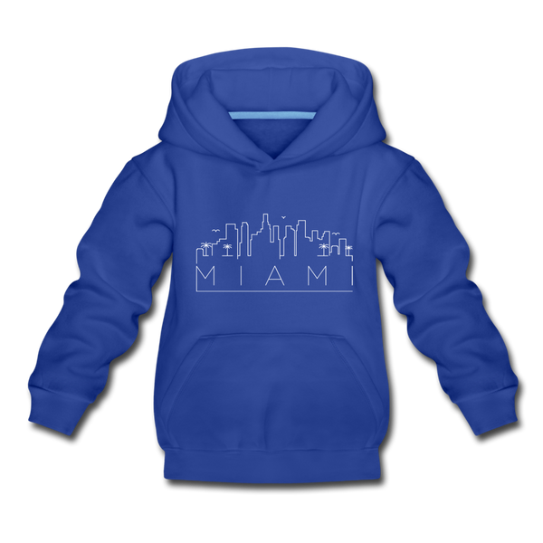 Miami, Florida Youth Hoodie - Skyline Youth Miami Hooded Sweatshirt - royal blue