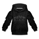 Miami, Florida Youth Hoodie - Skyline Youth Miami Hooded Sweatshirt - charcoal gray