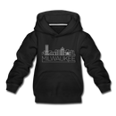 Milwaukee, Wisconsin Youth Hoodie - Skyline Youth Milwaukee Hooded Sweatshirt - black