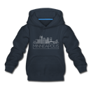 Minneapolis, Minnesota Youth Hoodie - Skyline Youth Minneapolis Hooded Sweatshirt - navy