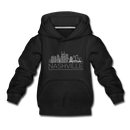 Nashville, Tennessee Youth Hoodie - Skyline Youth Nashville Hooded Sweatshirt - black