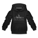 New York Youth Hoodie - Skyline Youth New York Hooded Sweatshirt - black