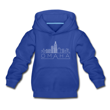 Omaha, Nebraska Youth Hoodie - Skyline Youth Omaha Hooded Sweatshirt - royal blue