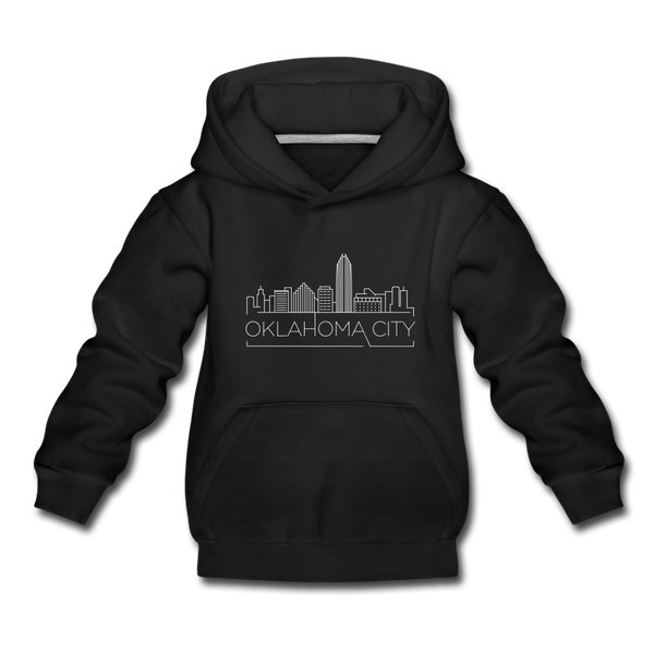Oklahoma City, Oklahoma Youth Hoodie - Skyline Youth Oklahoma City Hooded Sweatshirt - black