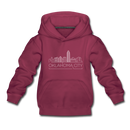 Oklahoma City, Oklahoma Youth Hoodie - Skyline Youth Oklahoma City Hooded Sweatshirt - burgundy