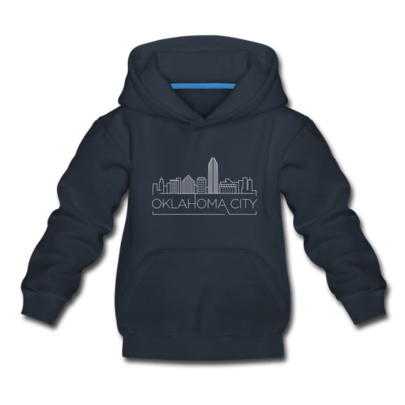 Oklahoma City, Oklahoma Youth Hoodie - Skyline Youth Oklahoma City Hooded Sweatshirt - navy