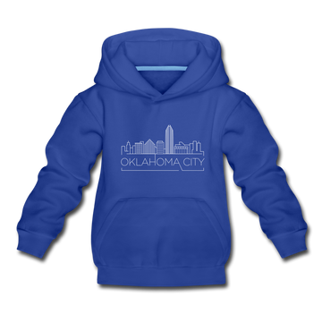 Oklahoma City, Oklahoma Youth Hoodie - Skyline Youth Oklahoma City Hooded Sweatshirt - royal blue