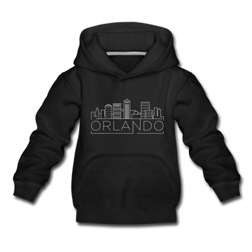 Orlando, Florida Youth Hoodie - Skyline Youth Orlando Hooded Sweatshirt - black