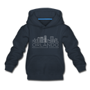 Orlando, Florida Youth Hoodie - Skyline Youth Orlando Hooded Sweatshirt - navy