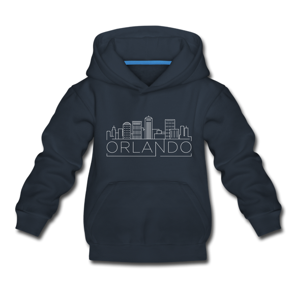 Orlando, Florida Youth Hoodie - Skyline Youth Orlando Hooded Sweatshirt - navy