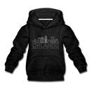 Orlando, Florida Youth Hoodie - Skyline Youth Orlando Hooded Sweatshirt - charcoal gray