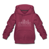 Philadelphia, Pennsylvania Youth Hoodie - Skyline Youth Philadelphia Hooded Sweatshirt - burgundy