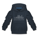 Philadelphia, Pennsylvania Youth Hoodie - Skyline Youth Philadelphia Hooded Sweatshirt - navy