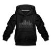 Philadelphia, Pennsylvania Youth Hoodie - Skyline Youth Philadelphia Hooded Sweatshirt - charcoal gray