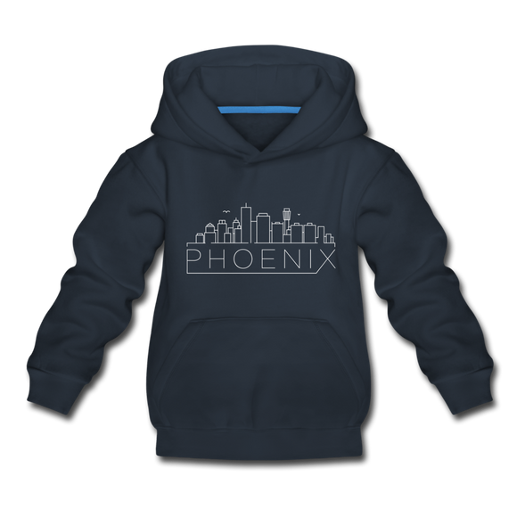 Phoenix, Arizona Youth Hoodie - Skyline Youth Phoenix Hooded Sweatshirt - navy