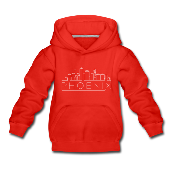 Phoenix, Arizona Youth Hoodie - Skyline Youth Phoenix Hooded Sweatshirt - red