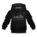 Pittsburgh, Pennsylvania Youth Hoodie - Skyline Youth Pittsburgh Hooded Sweatshirt - charcoal gray