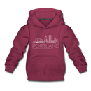 Portland, Oregon Youth Hoodie - Skyline Youth Portland Hooded Sweatshirt - burgundy