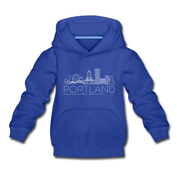 Portland, Oregon Youth Hoodie - Skyline Youth Portland Hooded Sweatshirt - royal blue