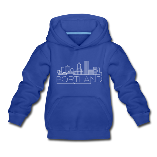 Portland, Oregon Youth Hoodie - Skyline Youth Portland Hooded Sweatshirt - royal blue