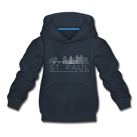Saint Paul, Minnesota Youth Hoodie - Skyline Youth Saint Paul Hooded Sweatshirt - navy