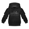 Raleigh, North Carolina Youth Hoodie - Skyline Youth Raleigh Hooded Sweatshirt - black