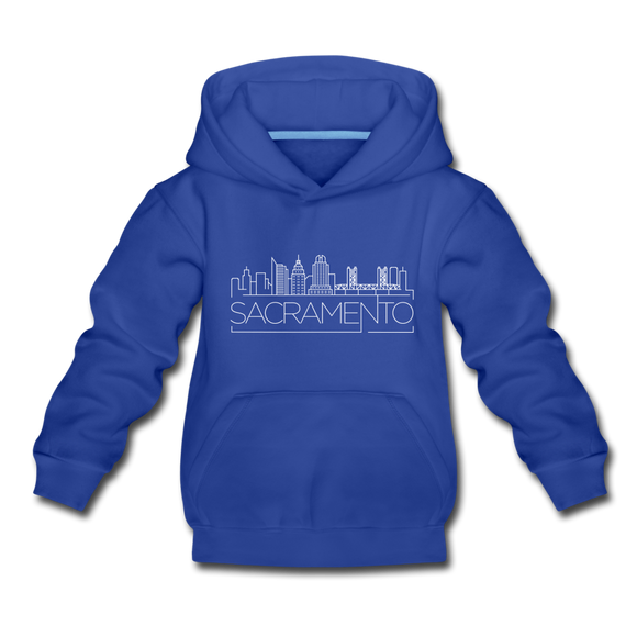 Sacramento, California Youth Hoodie - Skyline Youth Sacramento Hooded Sweatshirt - royal blue