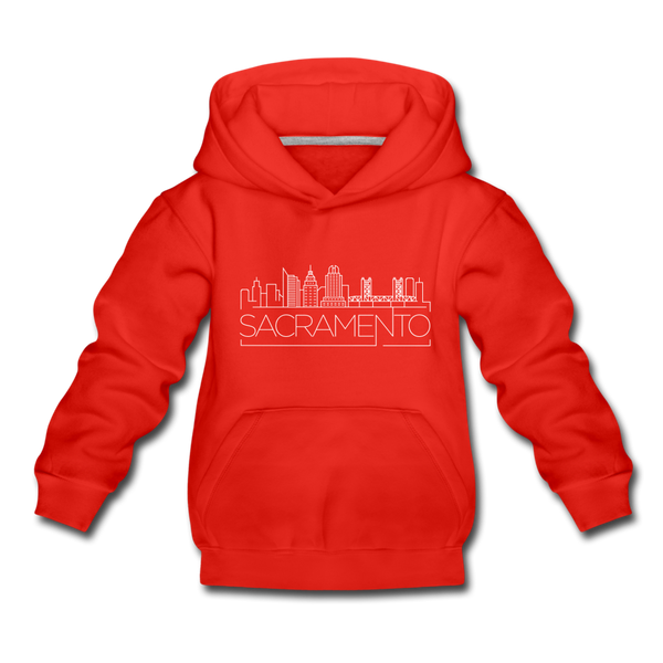 Sacramento, California Youth Hoodie - Skyline Youth Sacramento Hooded Sweatshirt - red