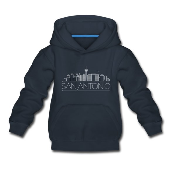 San Antonio, Texas Youth Hoodie - Skyline Youth San Antonio Hooded Sweatshirt - navy