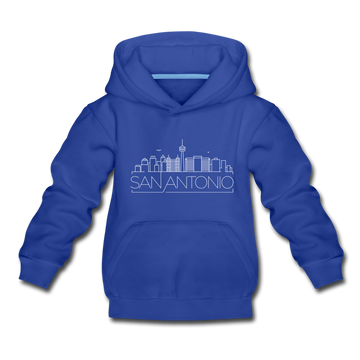 San Antonio, Texas Youth Hoodie - Skyline Youth San Antonio Hooded Sweatshirt - royal blue