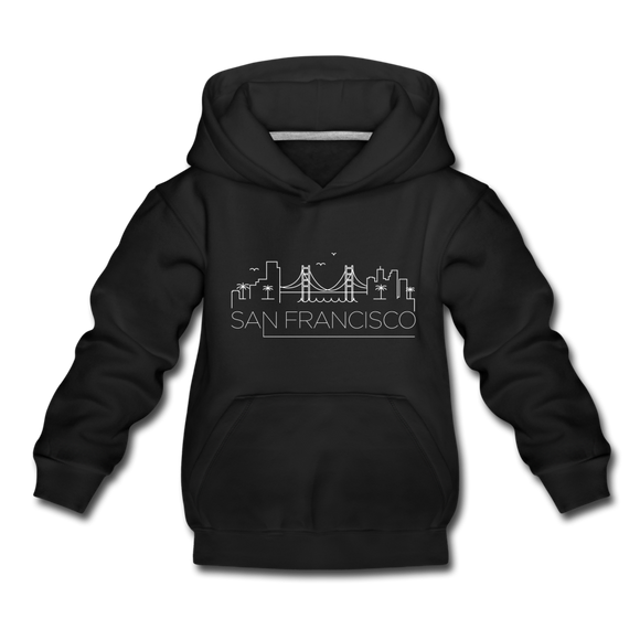 San Francisco, California Youth Hoodie - Skyline Youth San Francisco Hooded Sweatshirt - black