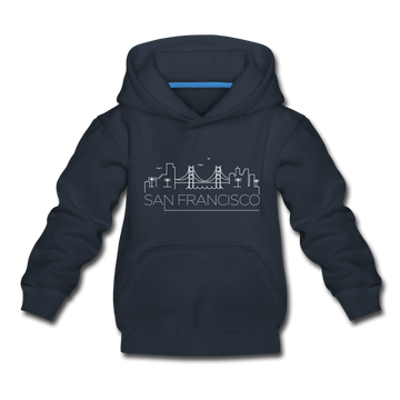 San Francisco, California Youth Hoodie - Skyline Youth San Francisco Hooded Sweatshirt - navy