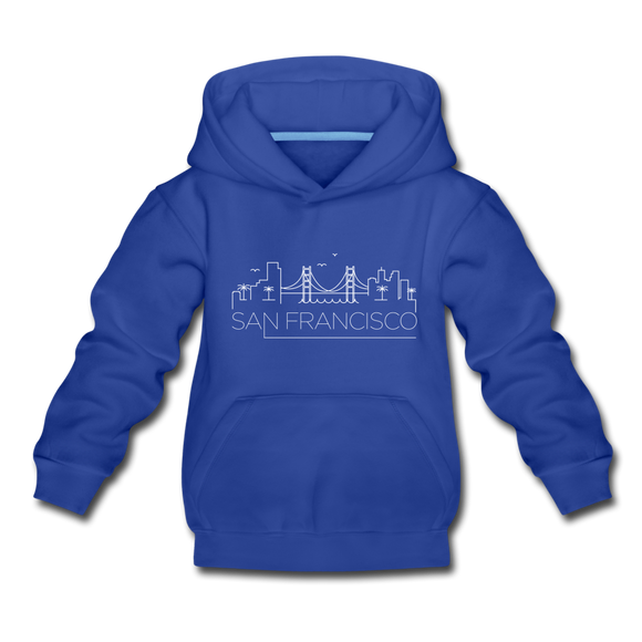 San Francisco, California Youth Hoodie - Skyline Youth San Francisco Hooded Sweatshirt - royal blue