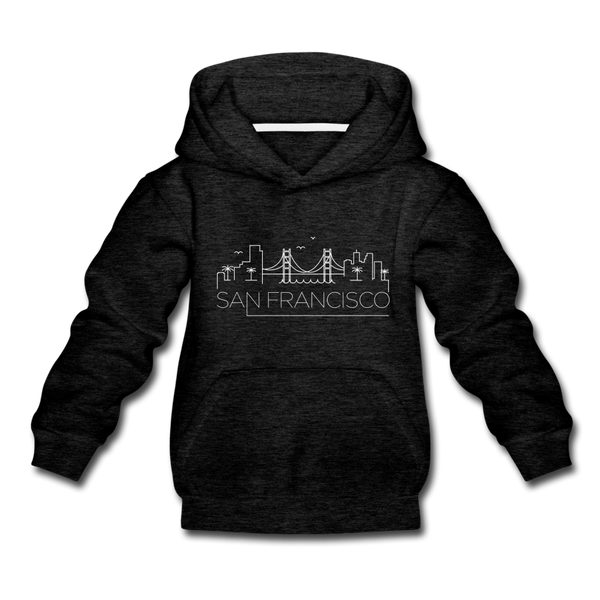 San Francisco, California Youth Hoodie - Skyline Youth San Francisco Hooded Sweatshirt - charcoal gray