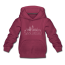 San Diego, California Youth Hoodie - Skyline Youth San Diego Hooded Sweatshirt - burgundy