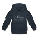 San Diego, California Youth Hoodie - Skyline Youth San Diego Hooded Sweatshirt - navy