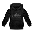San Diego, California Youth Hoodie - Skyline Youth San Diego Hooded Sweatshirt - charcoal gray