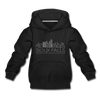 Sioux Falls, South Dakota Youth Hoodie - Skyline Youth Sioux Falls Hooded Sweatshirt - black
