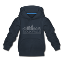 Sioux Falls, South Dakota Youth Hoodie - Skyline Youth Sioux Falls Hooded Sweatshirt - navy