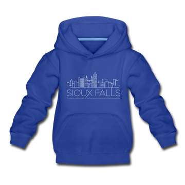 Sioux Falls, South Dakota Youth Hoodie - Skyline Youth Sioux Falls Hooded Sweatshirt - royal blue